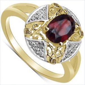 Woman's Diamond & Garnet Ring